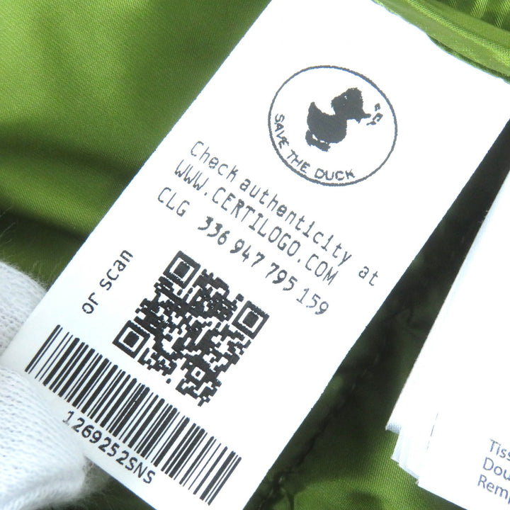 Great SAVE THE DUCK Best Stand collar double zip padded long vest green Nylon