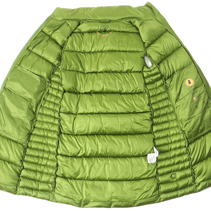 Great SAVE THE DUCK Best Stand collar double zip padded long vest green Nylon Women 1