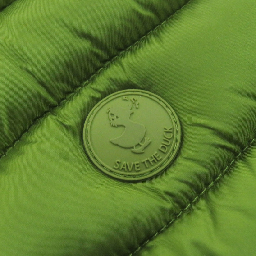 Great SAVE THE DUCK Best Stand collar double zip padded long vest green Nylon