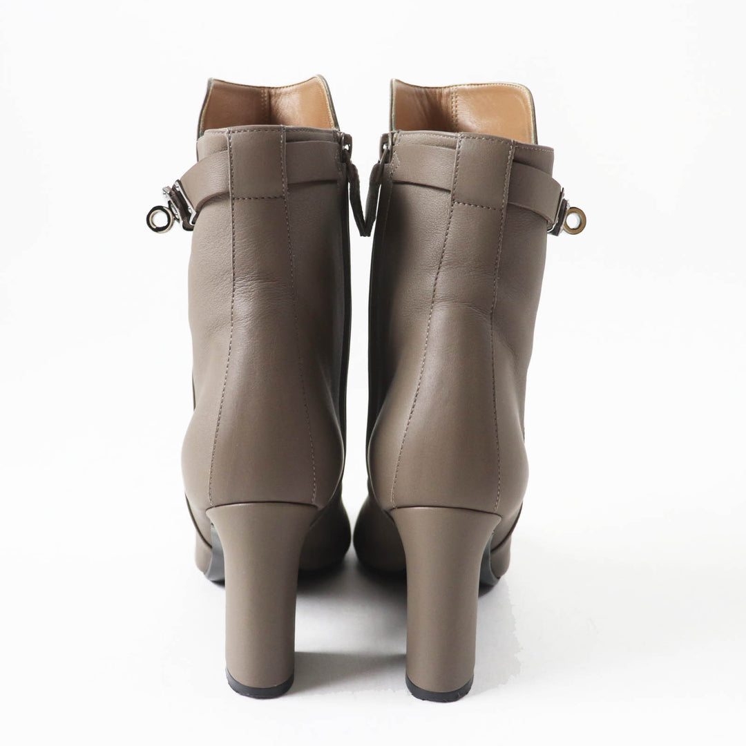 Great HERMES short boots Jews kelly buckle leather Women 36