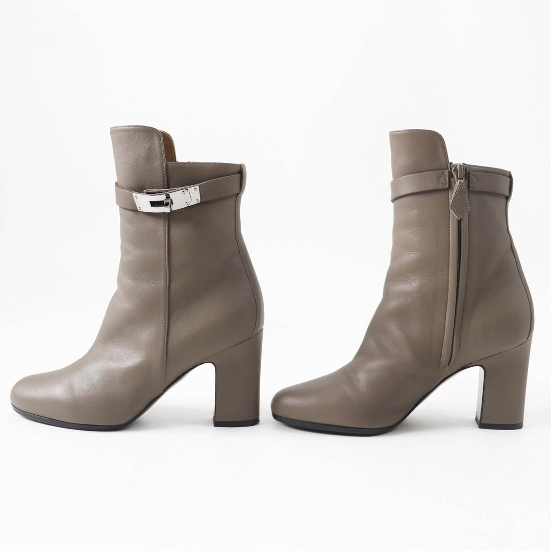 Great HERMES short boots Jews kelly buckle leather Women 36