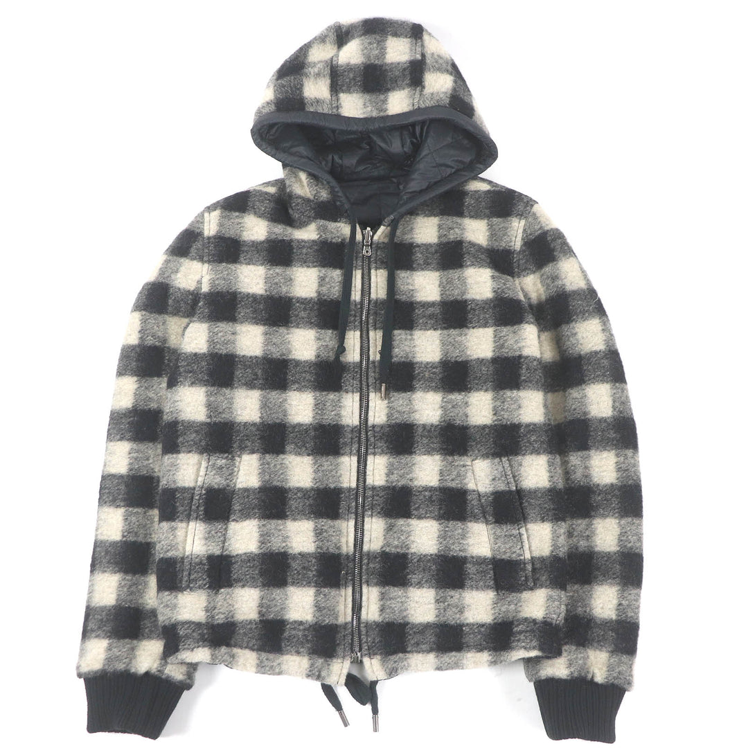 Great DOLCE&GABBANA Jacket Plain check black tag padded reversible blouson black polyamide (nylon) mens 48