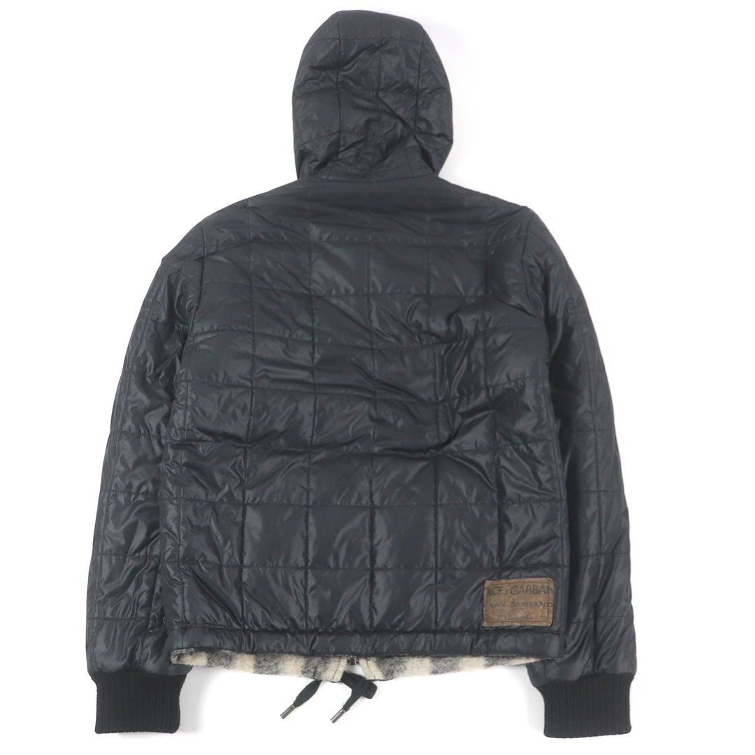 Great DOLCE&GABBANA Jacket Plain check black tag padded reversible blouson 48
