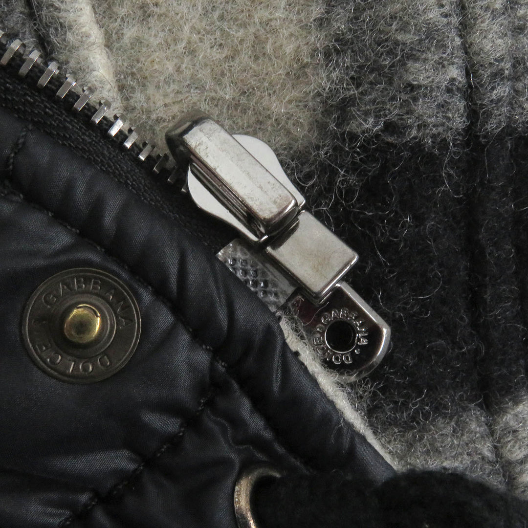 Great DOLCE&GABBANA Jacket Plain check black tag padded reversible blouson 48