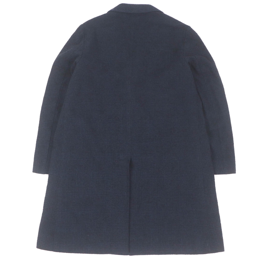 Excellent ERRICO FORMICOLA coat Check Pattern Chester Navy alpaca mens 46