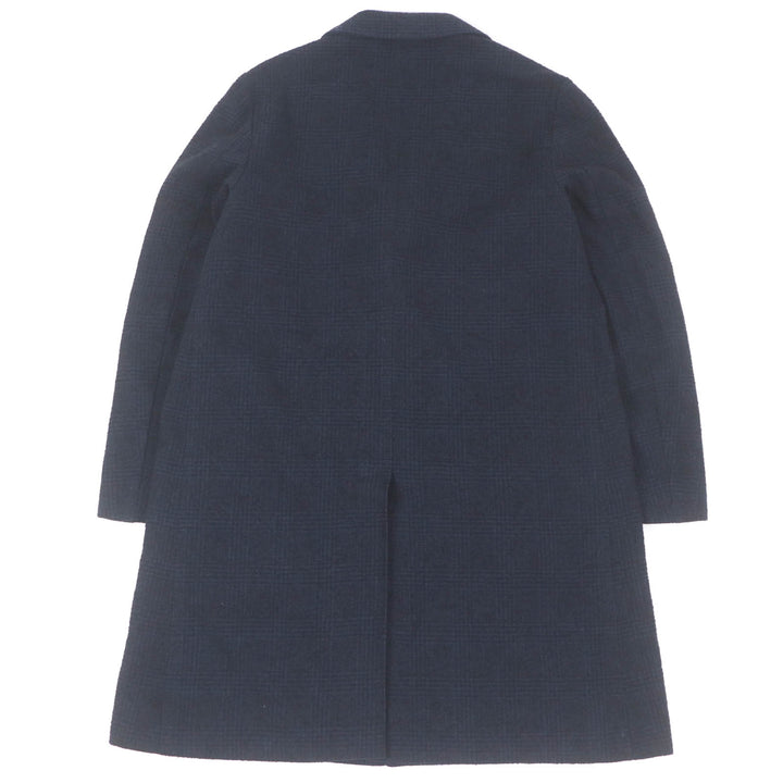 Excellent ERRICO FORMICOLA coat Check Pattern Chester Navy alpaca mens 46
