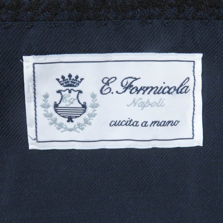 Excellent ERRICO FORMICOLA coat Check Pattern Chester Navy alpaca mens 46