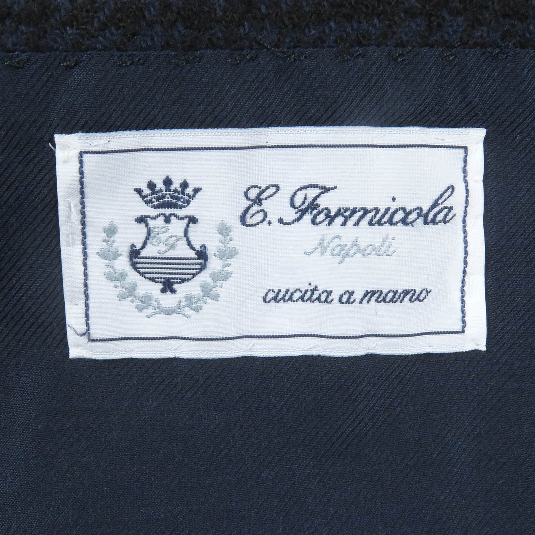 Excellent ERRICO FORMICOLA coat Check Pattern Chester Navy alpaca mens 46