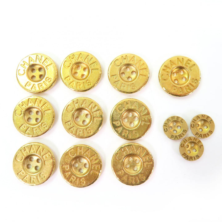 Great CHANEL Other accessories Logo button, metal button, set of 13 gold Women