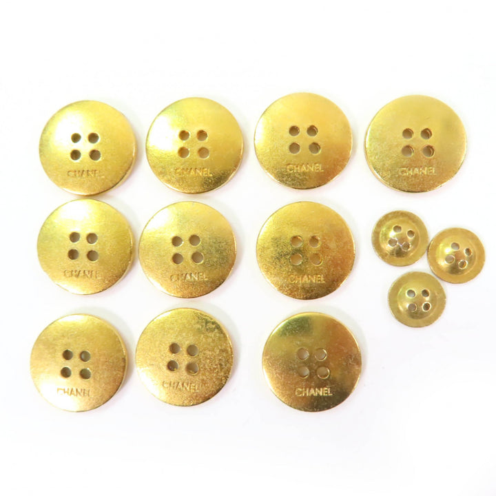 Great CHANEL Other accessories Logo button, metal button, set of 13 gold Women