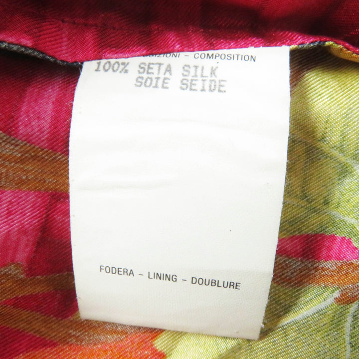 Excellent GUCCI Long sleeve shirt Fruit print with gold buttons red multi silk