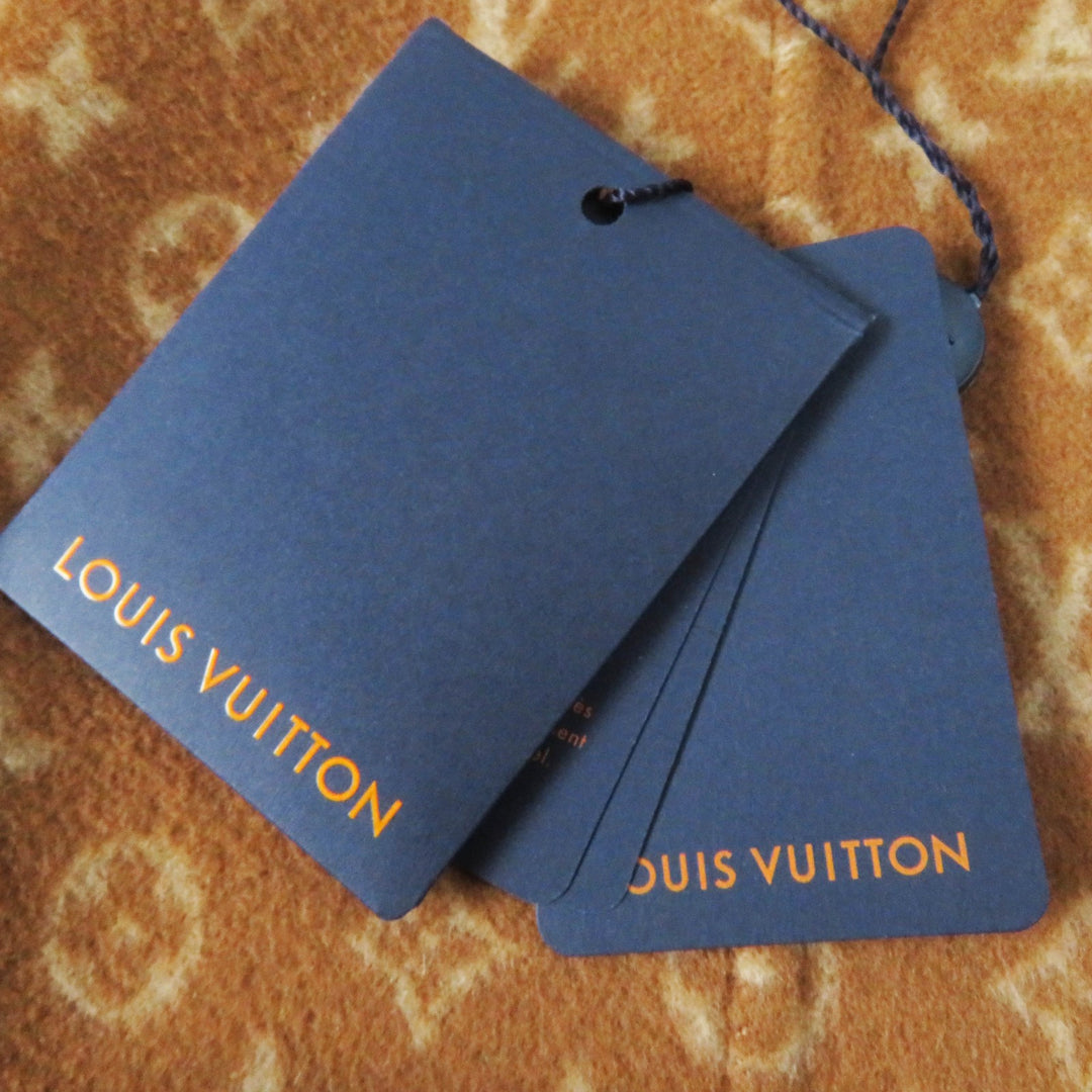 LOUIS VUITTON coat Monogram Pattern Hooded Wrap Camel wool Women 42 1A8262