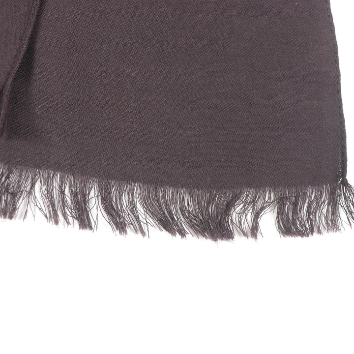 Pristine GUCCI Scarf GG logo jacquard all-over fringe scarf Brown wool mens