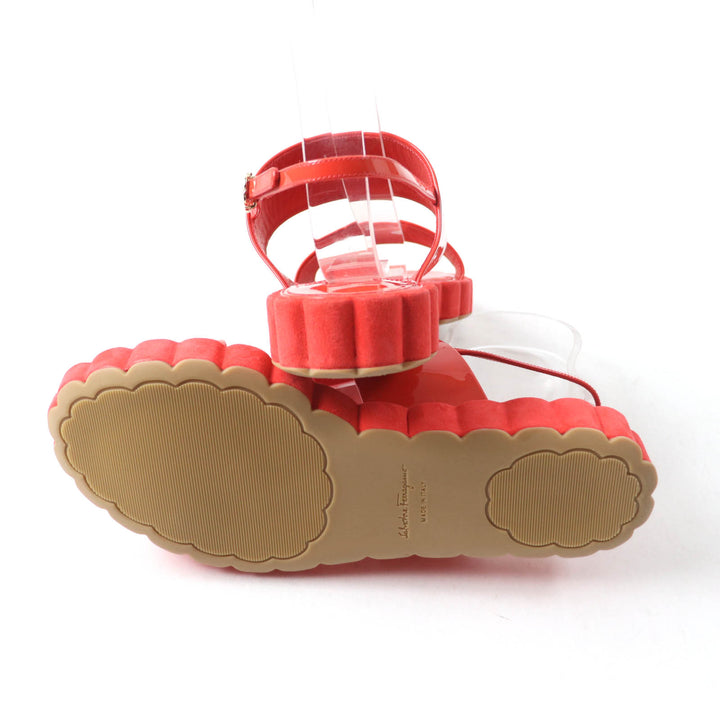 Pristine Salvatore Ferragamo Sandals With back strap Red Patent leather Women 6.5