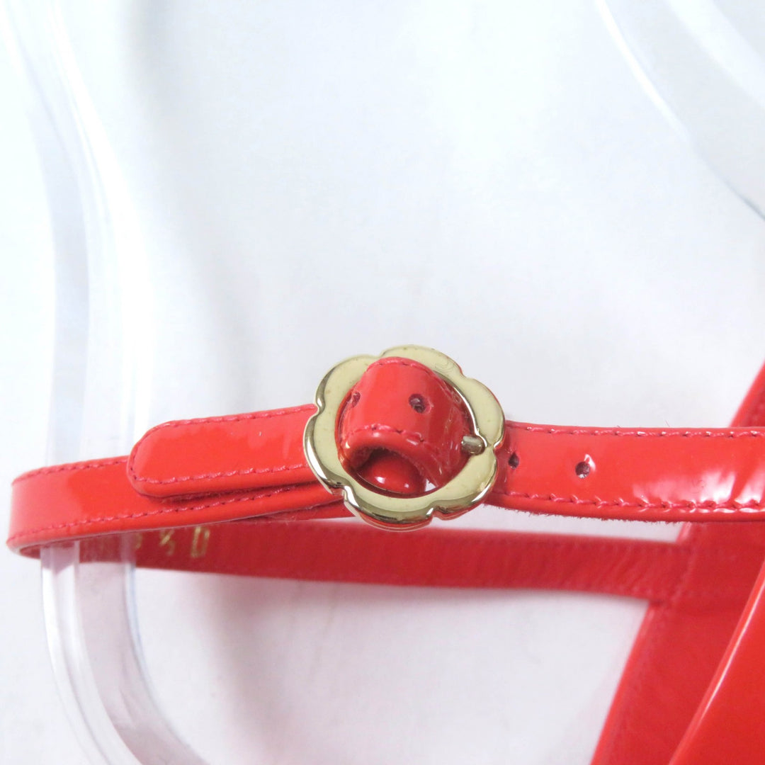 Pristine Salvatore Ferragamo Sandals With back strap Red Patent leather Women 6.5