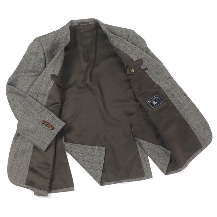 Great Burberrys tailored jacket Herringbone Check Pattern Covered Button mens