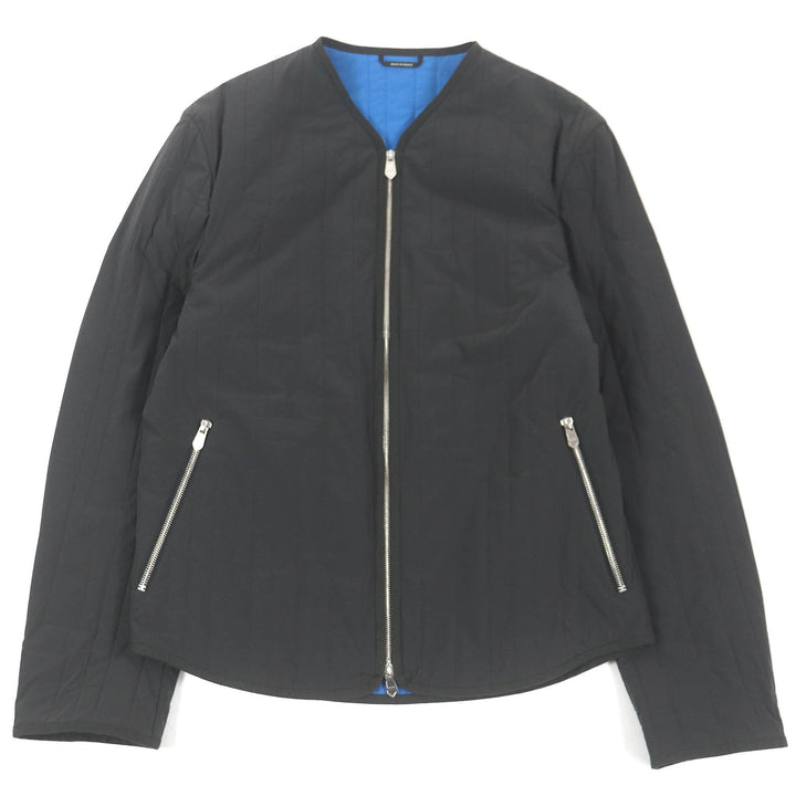 Pristine HERMES Jacket H motif logo zip quilting Charcoal Blue Nylon mens 46