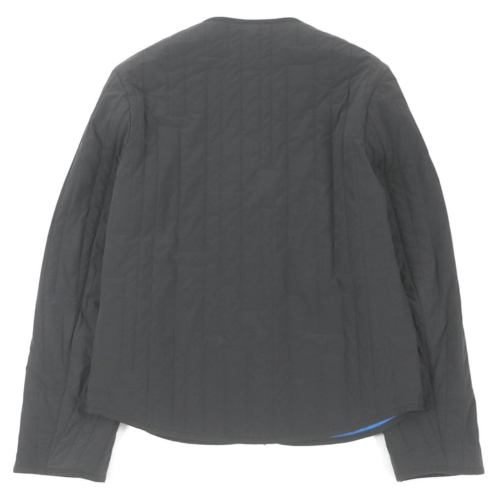Pristine HERMES Jacket H motif logo zip quilting Charcoal Blue Nylon mens 46