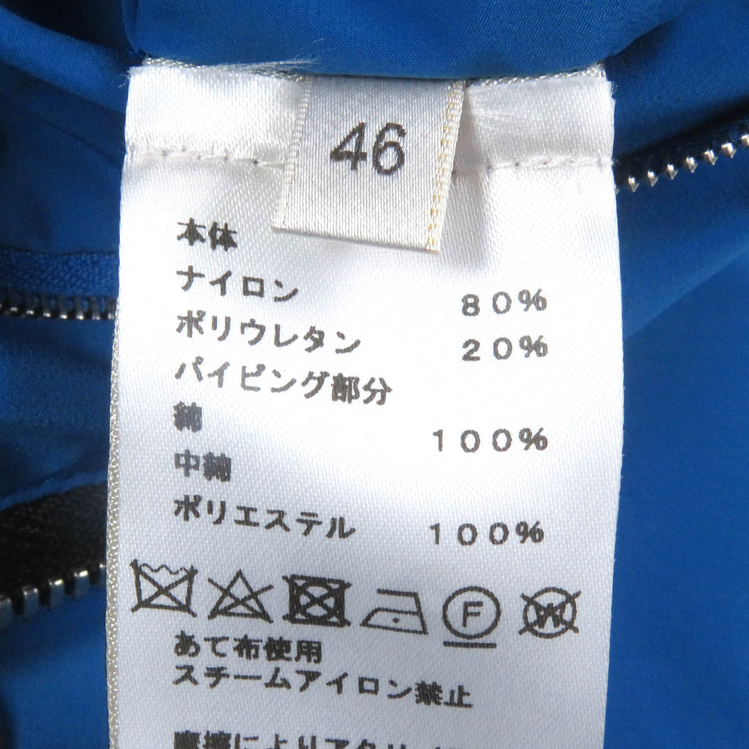 Pristine HERMES Jacket H motif logo zip quilting Charcoal Blue Nylon mens 46