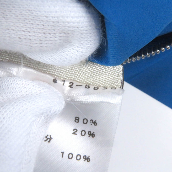 Pristine HERMES Jacket H motif logo zip quilting Charcoal Blue Nylon mens 46