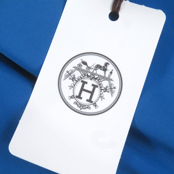 Pristine HERMES Jacket H motif logo zip quilting Charcoal Blue Nylon mens 46