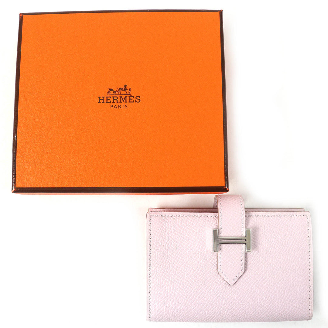 Pristine HERMES Bifold Wallet Bearn Mini Compact wallet Epsom Women