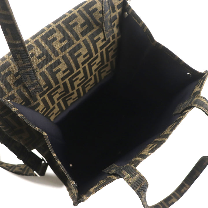 Excellent FENDI×FRAGMENT Shoulder Bag ZUCCA BAGUETTE FOLDABLE 3WAY TOTE canvas mens 8BH418
