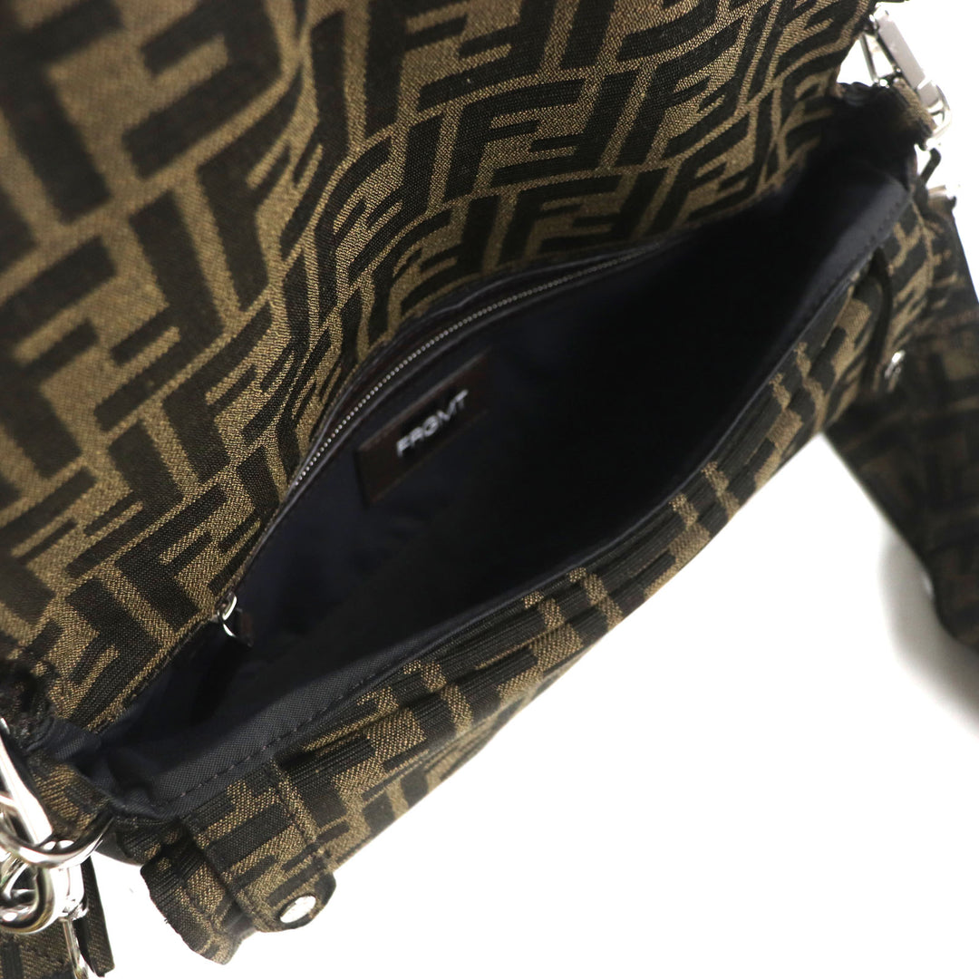 Excellent FENDI×FRAGMENT Shoulder Bag ZUCCA BAGUETTE FOLDABLE 3WAY TOTE canvas mens 8BH418