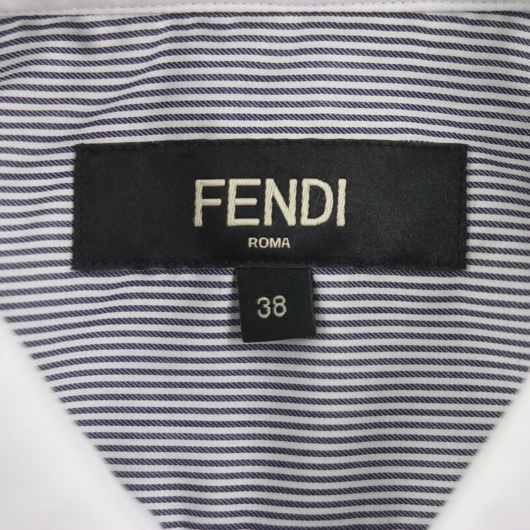 Excellent FENDI Long sleeve shirt FF logo embroidery long sleeve mens 38 FS1003