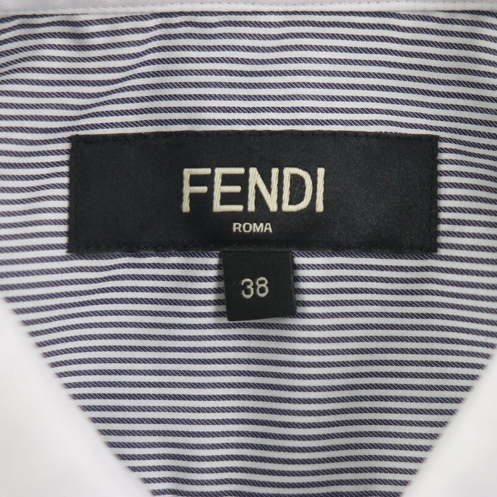 Excellent FENDI Long sleeve shirt FF logo embroidery long sleeve mens 38 FS1003