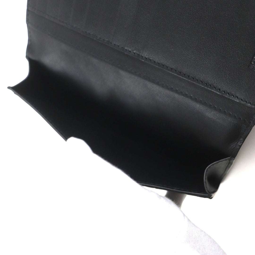 Great BOTTEGAVENETA Purse INTRECCIATO Long Wallet Billfold Wallet black leather
