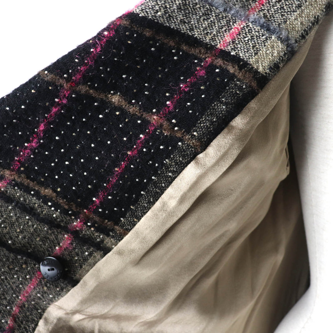 Excellent CHANEL Double breasted jacket COCO Mark buttoned tweed Multi Women 34 05A P26855