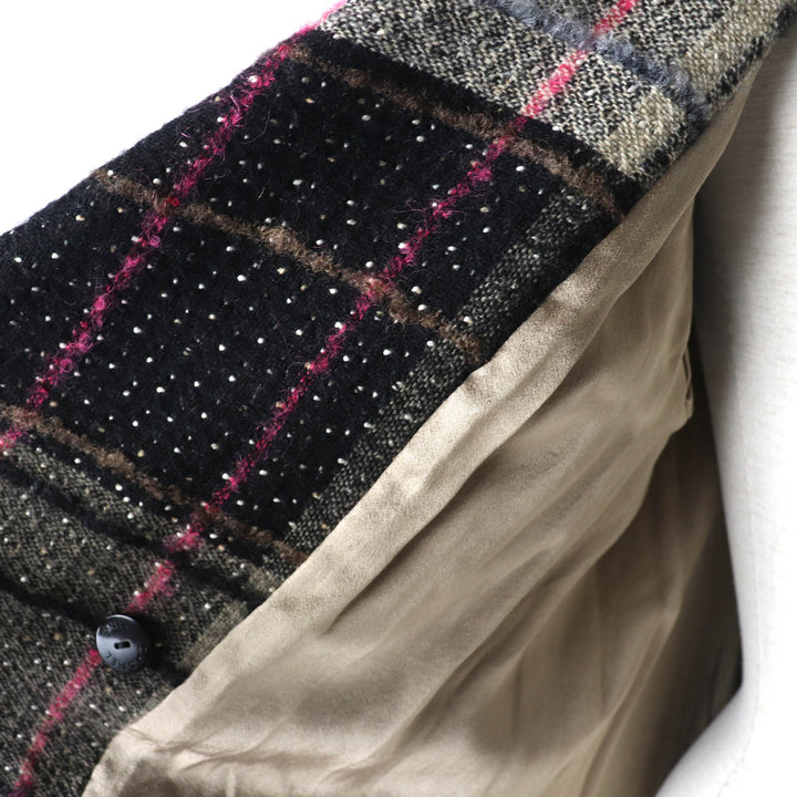 Excellent CHANEL Double breasted jacket COCO Mark buttoned tweed 34 05A P26855