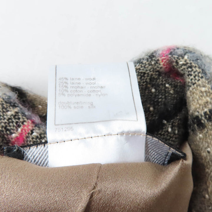 Excellent CHANEL Double breasted jacket COCO Mark buttoned tweed 34 05A P26855