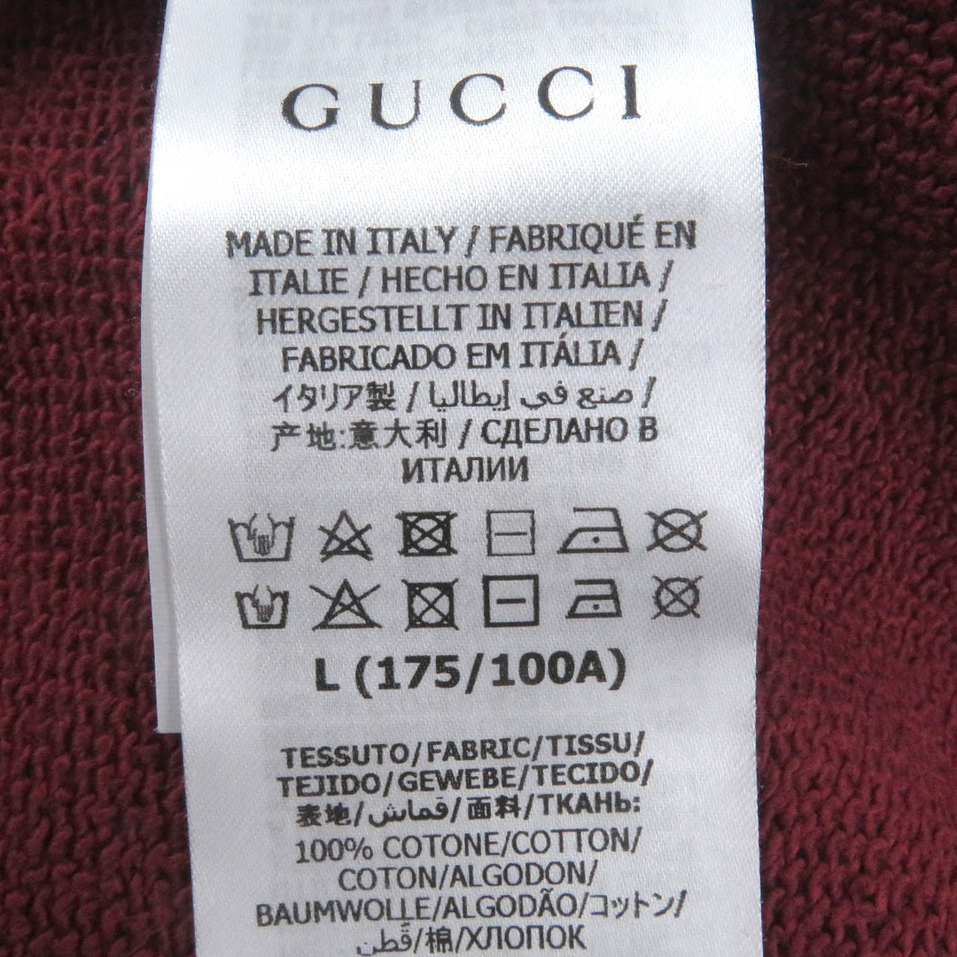 Pristine GUCCI sweat Logo print crew neck sweatshirt Bordeaux cotton mens L