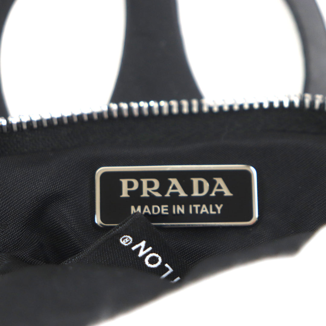 Excellent PRADA Re-Nylon Triangle Logo Neck Strap Phone Holder black 1ZT054
