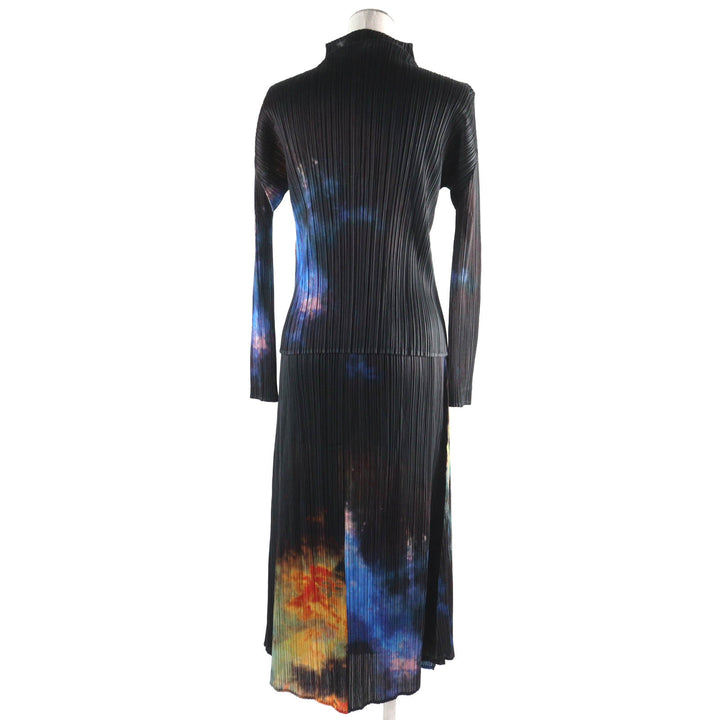 PLEATS PLEASE two-piece set Tie-dye gradient print top and long skirt 3