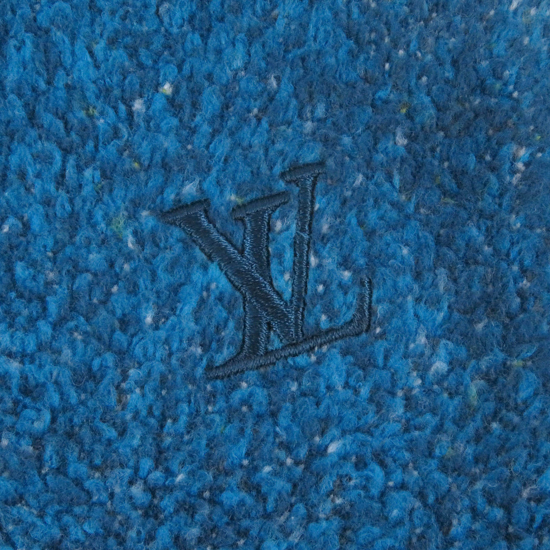 Pristine LOUIS VUITTON Best LV Gradient Logo Embroidered Zip-Up Fleece blue