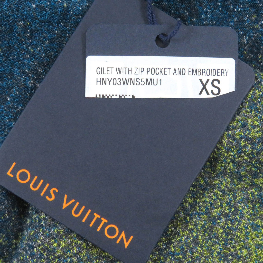 Pristine LOUIS VUITTON Best LV Gradient Logo Embroidered Zip-Up Fleece blue