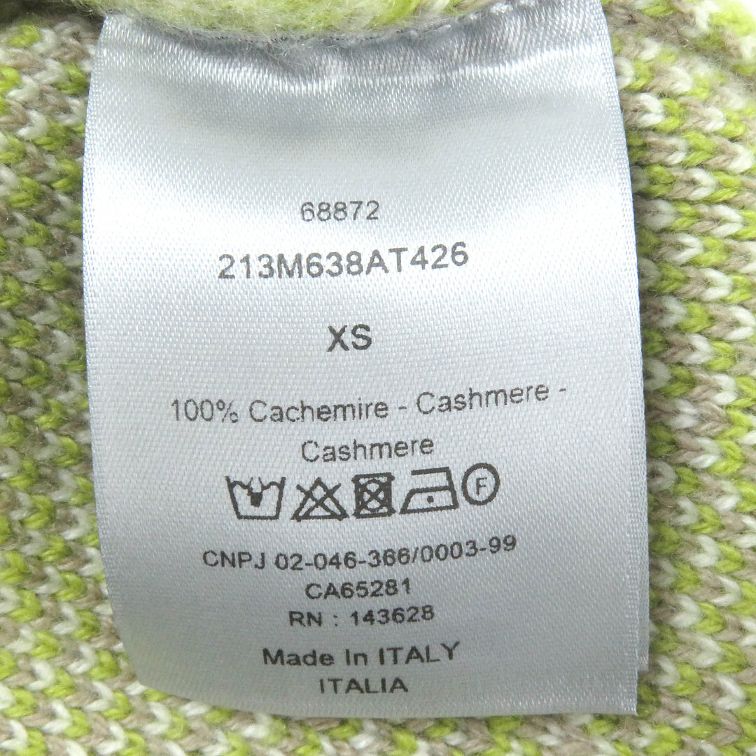 Pristine DIOR sweater Leopard print high neck Brown green cashmere mens XS 213M638AT426