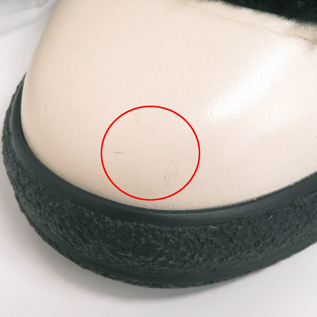 Excellent CHANEL short boots COCO Mark logo sheepskin Black White Women 35 G34080
