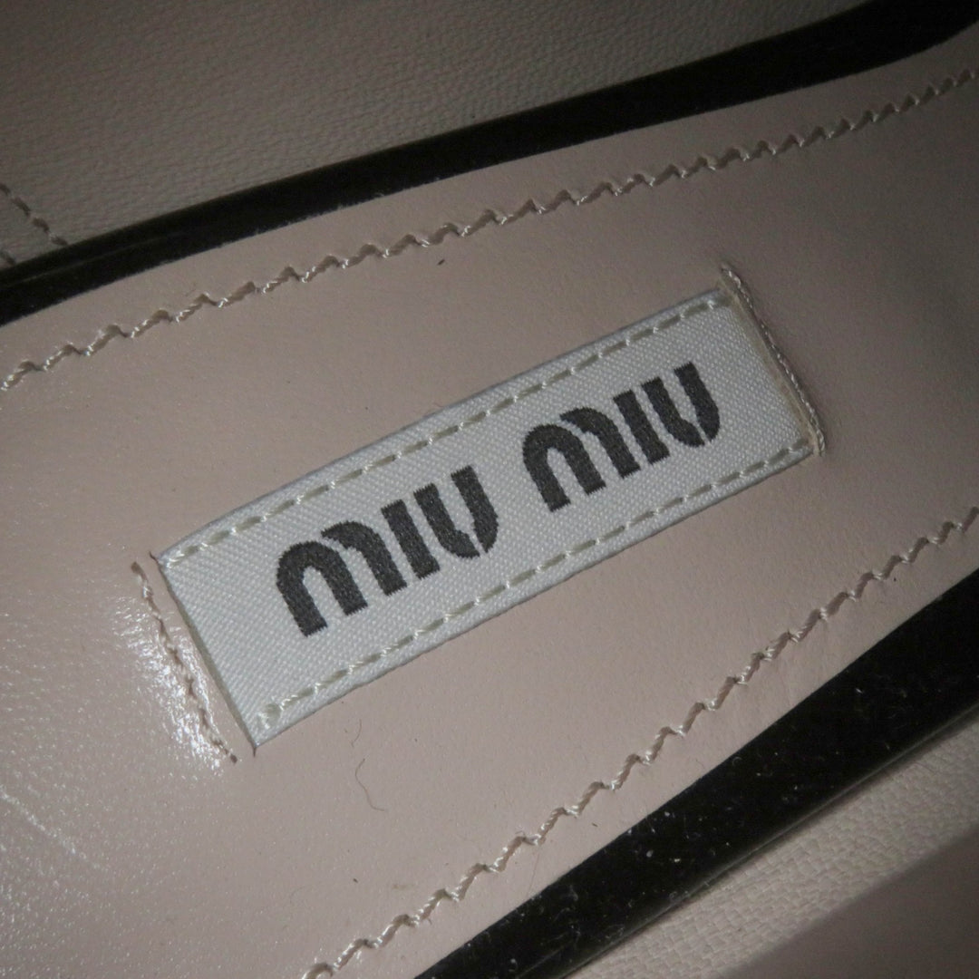 Pristine MIUMIU short boots With logo black Patent leather Women 38.5 5T154C