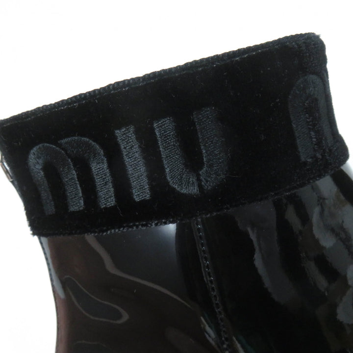 Pristine MIUMIU short boots With logo black Patent leather Women 38.5 5T154C