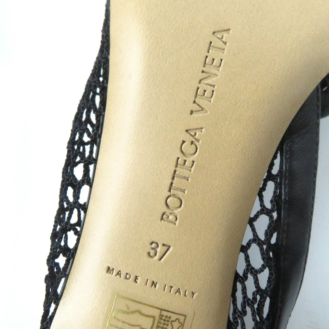 Pristine BOTTEGAVENETA pumps Chain trim mesh black Women 37