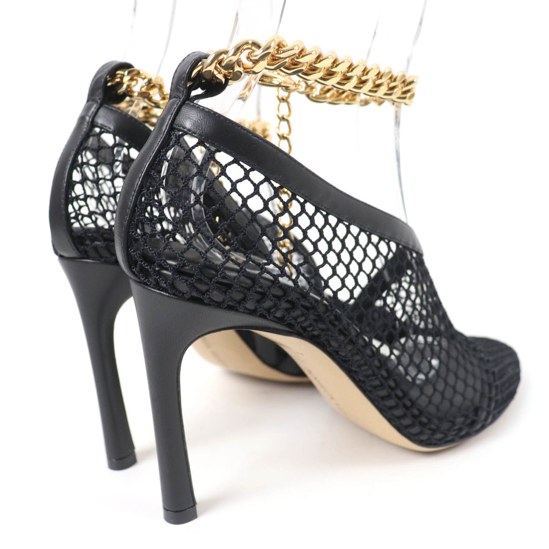 Pristine BOTTEGAVENETA pumps Chain trim mesh black Women 37