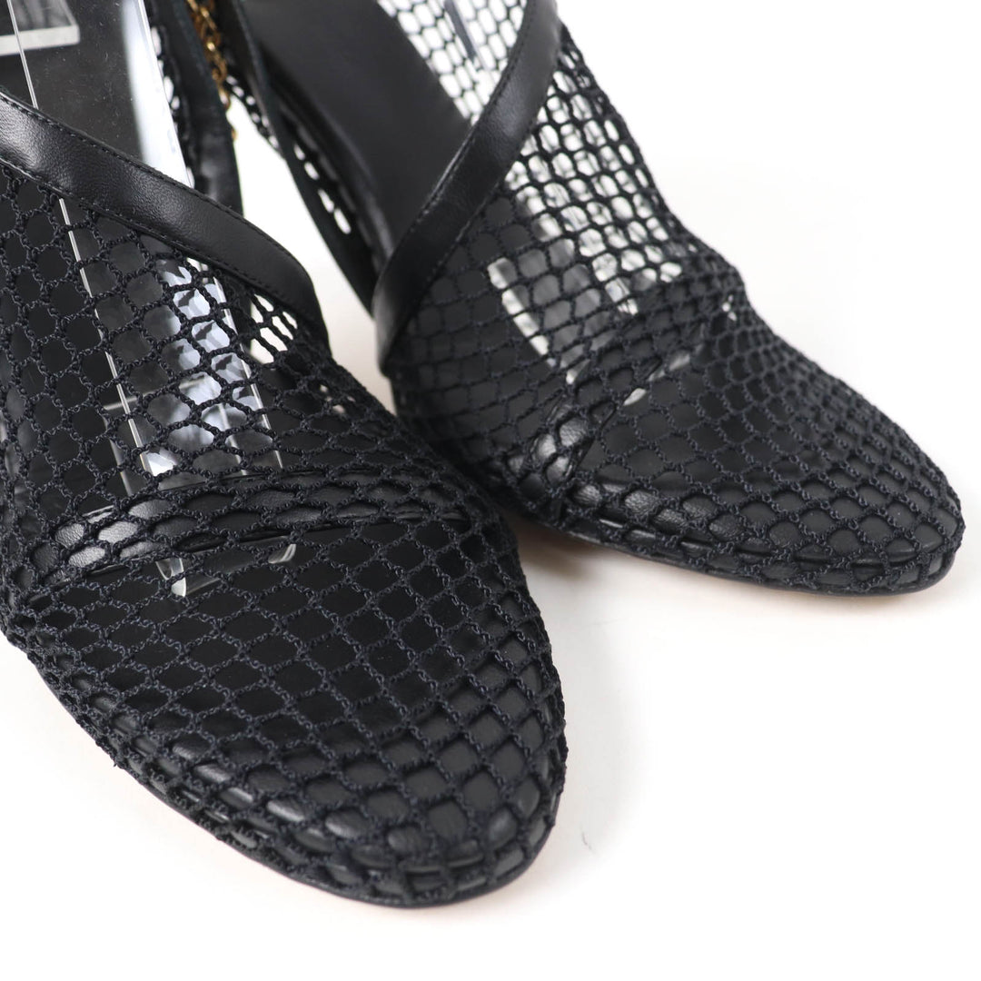 Pristine BOTTEGAVENETA pumps Chain trim mesh black Women 37