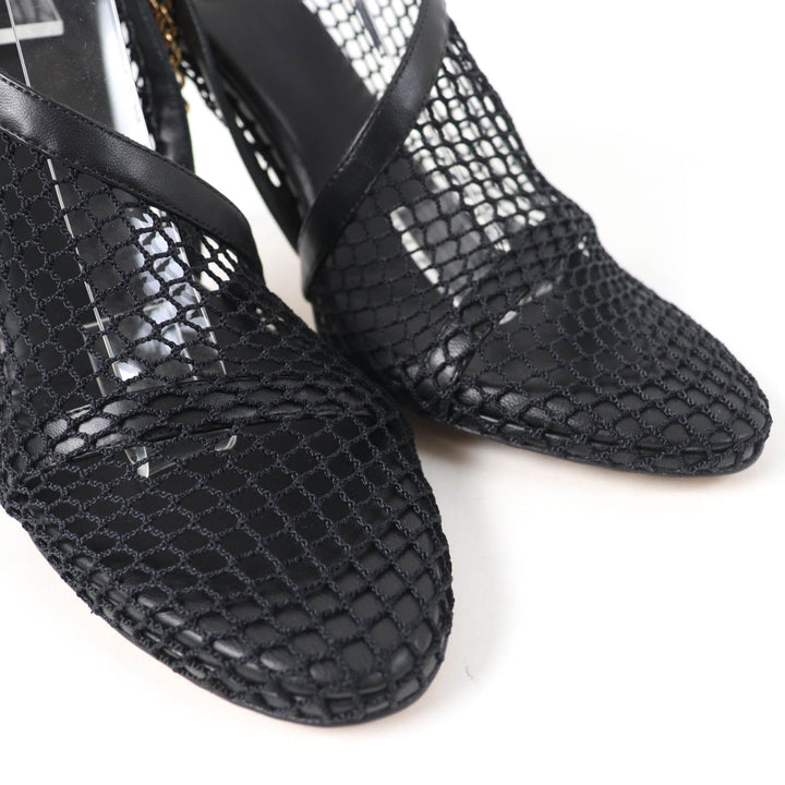 Pristine BOTTEGAVENETA pumps Chain trim mesh black Women 37
