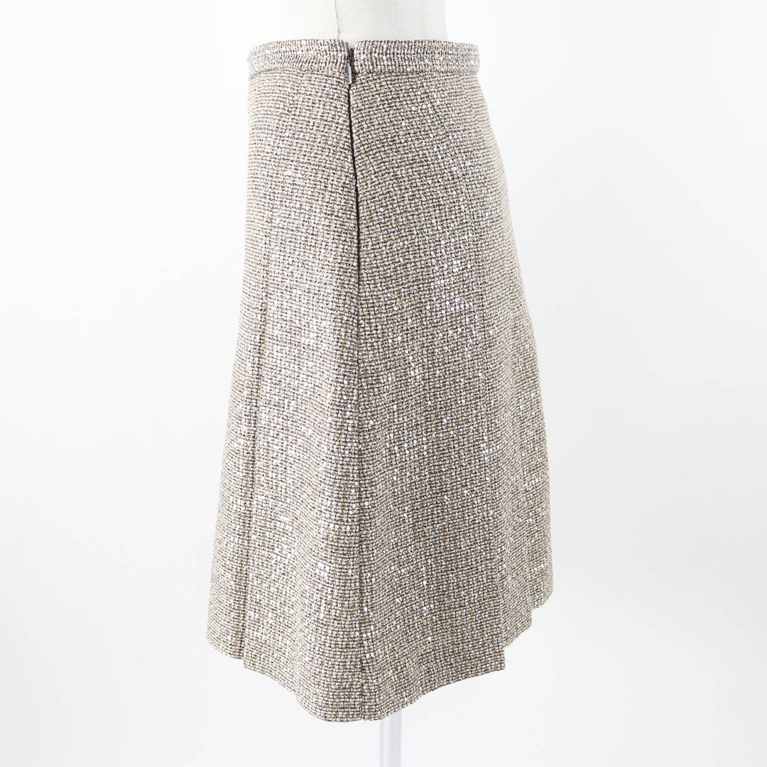 Excellent GUCCI Pleated skirt All-over sequins Gold series polyester Women 40 545461