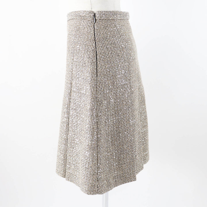 Excellent GUCCI Pleated skirt All-over sequins Gold series polyester Women 40 545461