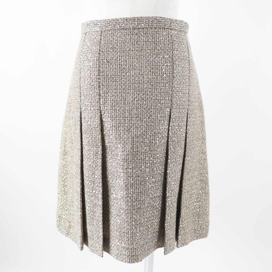 Excellent GUCCI Pleated skirt All-over sequins Gold series Women 40 545461